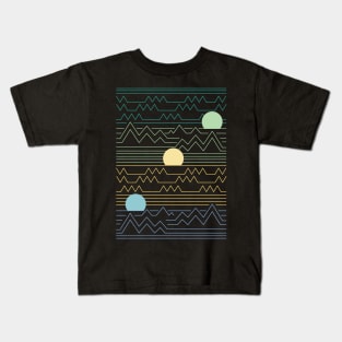 Retro Mountain Sunset Kids T-Shirt